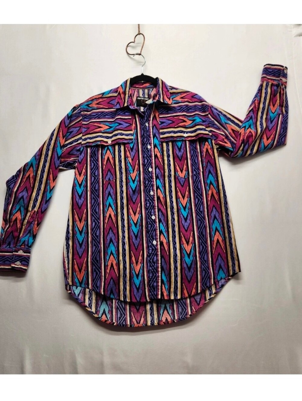 ⭐️Vintage Wrangler Frontier Series Western Aztec Shirt Medium Cotton Festival